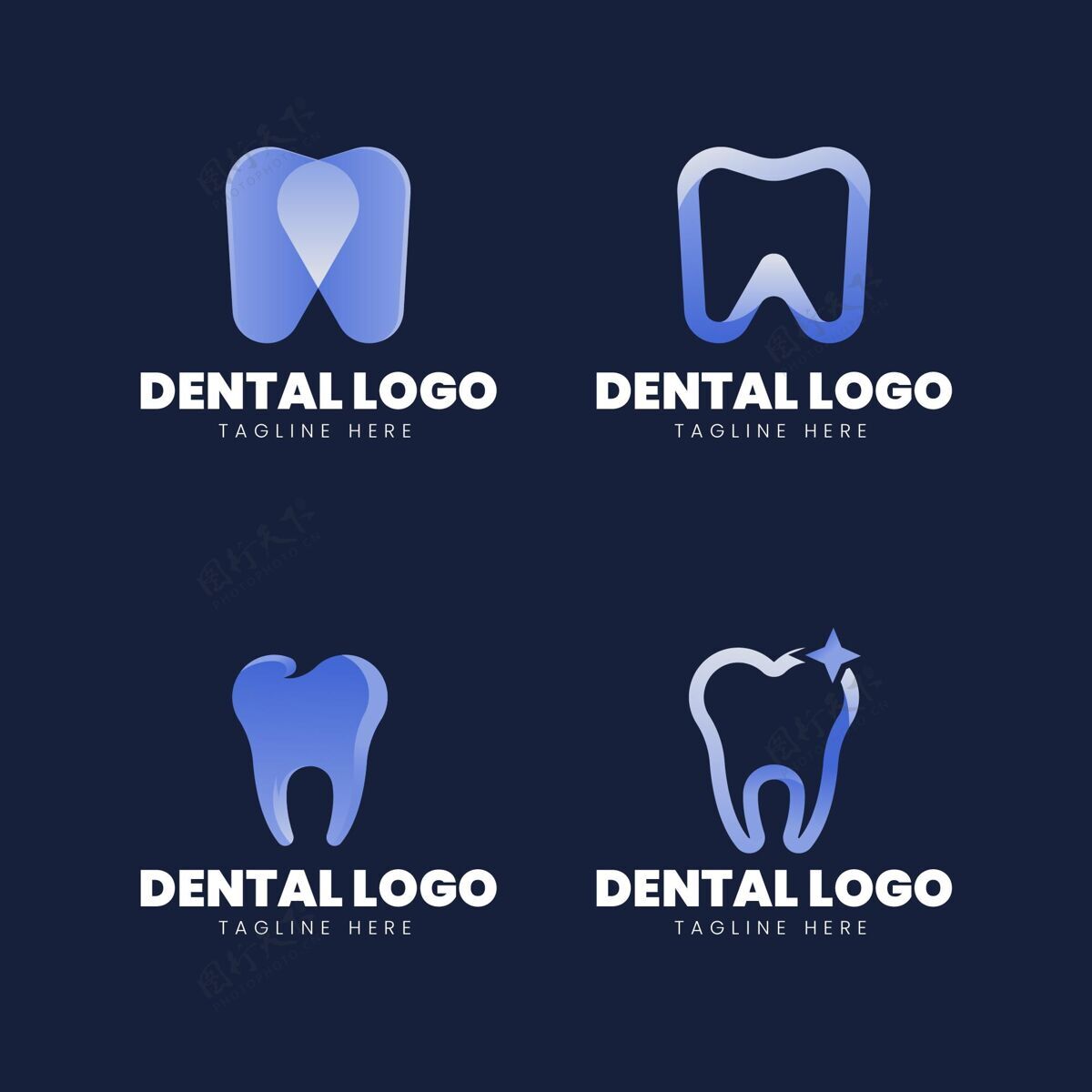 企业渐变牙科标志包品牌标志企业标识