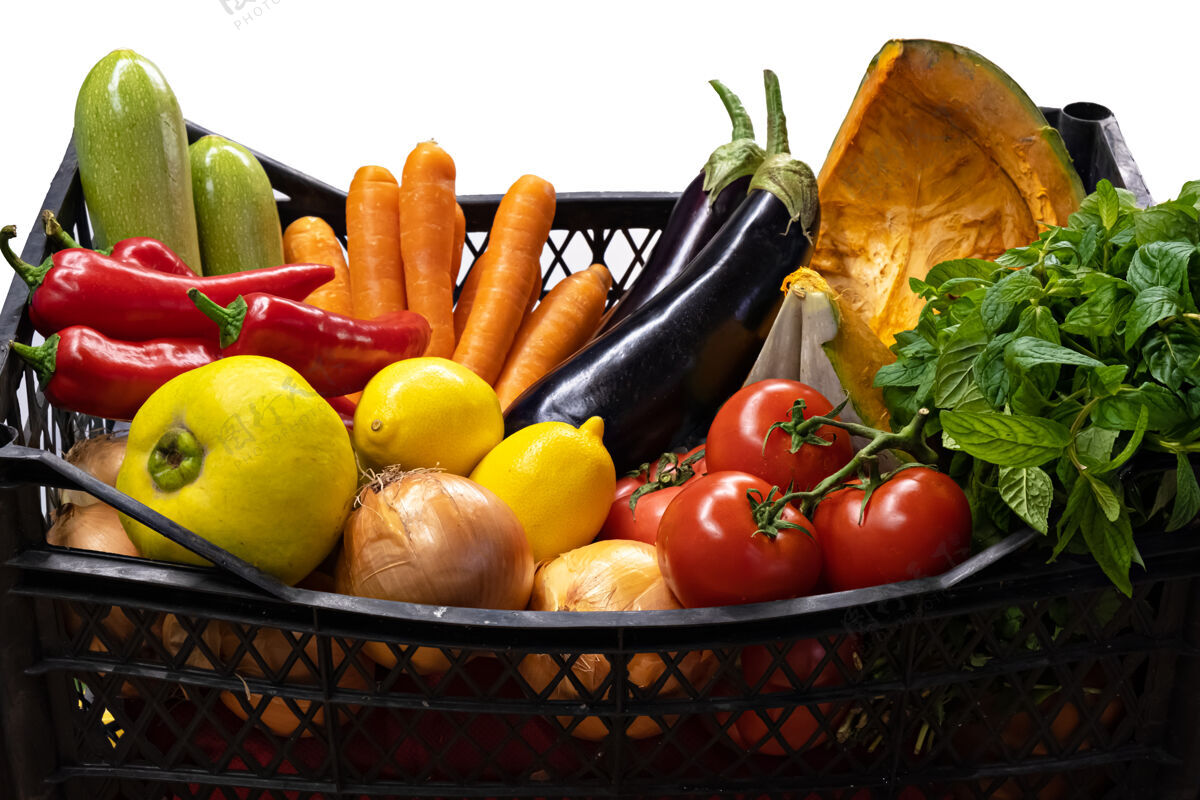 素食一盒新鲜的有机蔬菜生的卷心菜自然