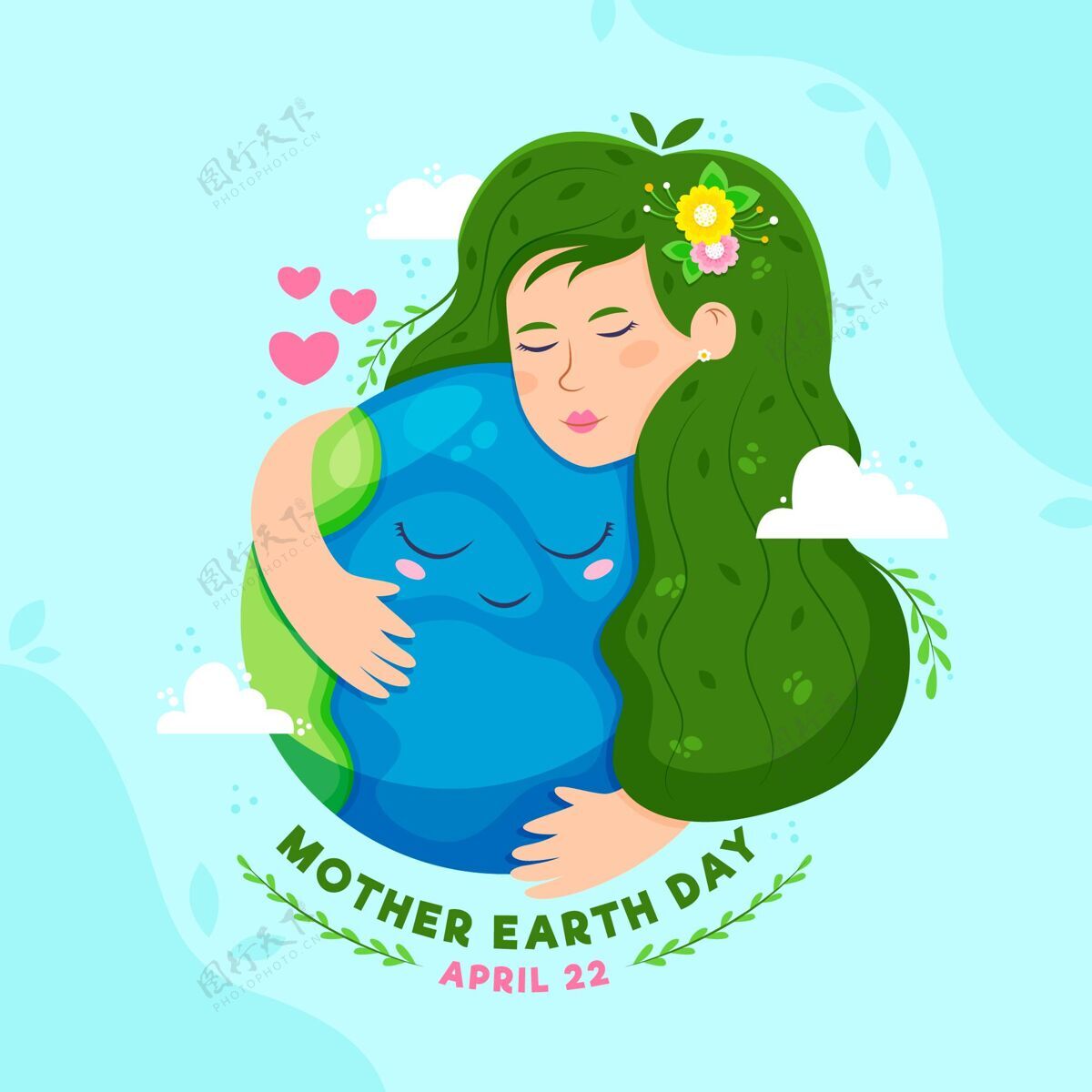 地球母亲地球母亲节插图地球日插图动物