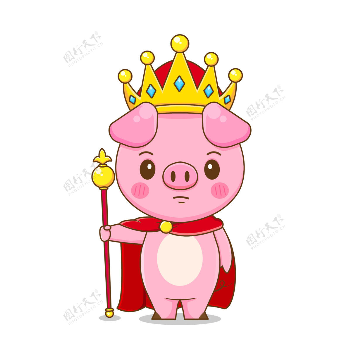 动物可爱的猪王性格孤僻卡哇伊卡通国王
