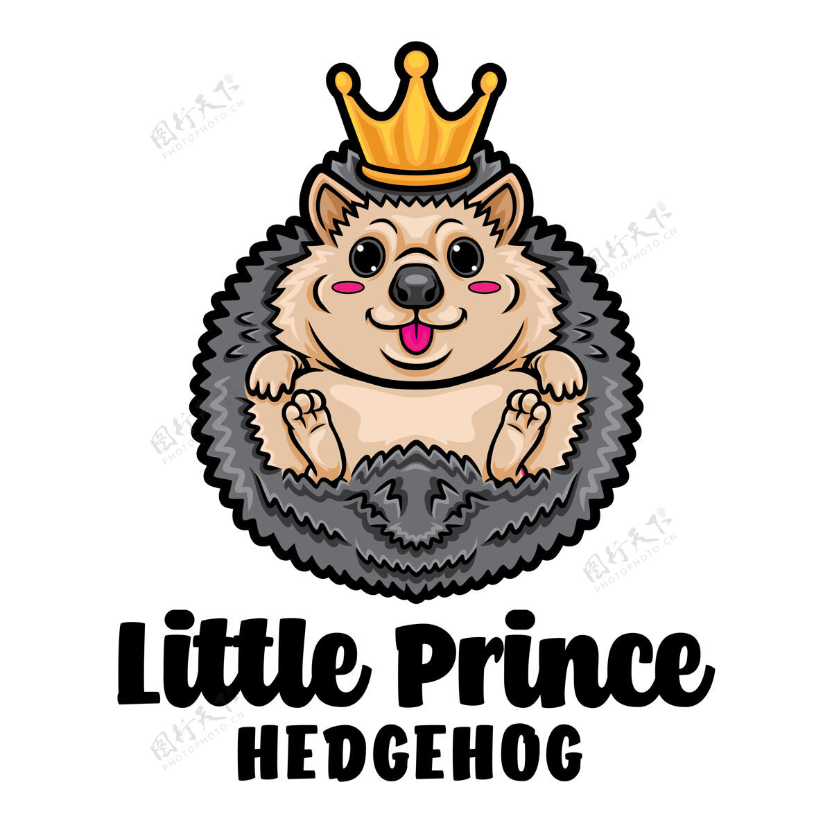小刺猬王子卡通吉祥物标志吉祥物王子国王