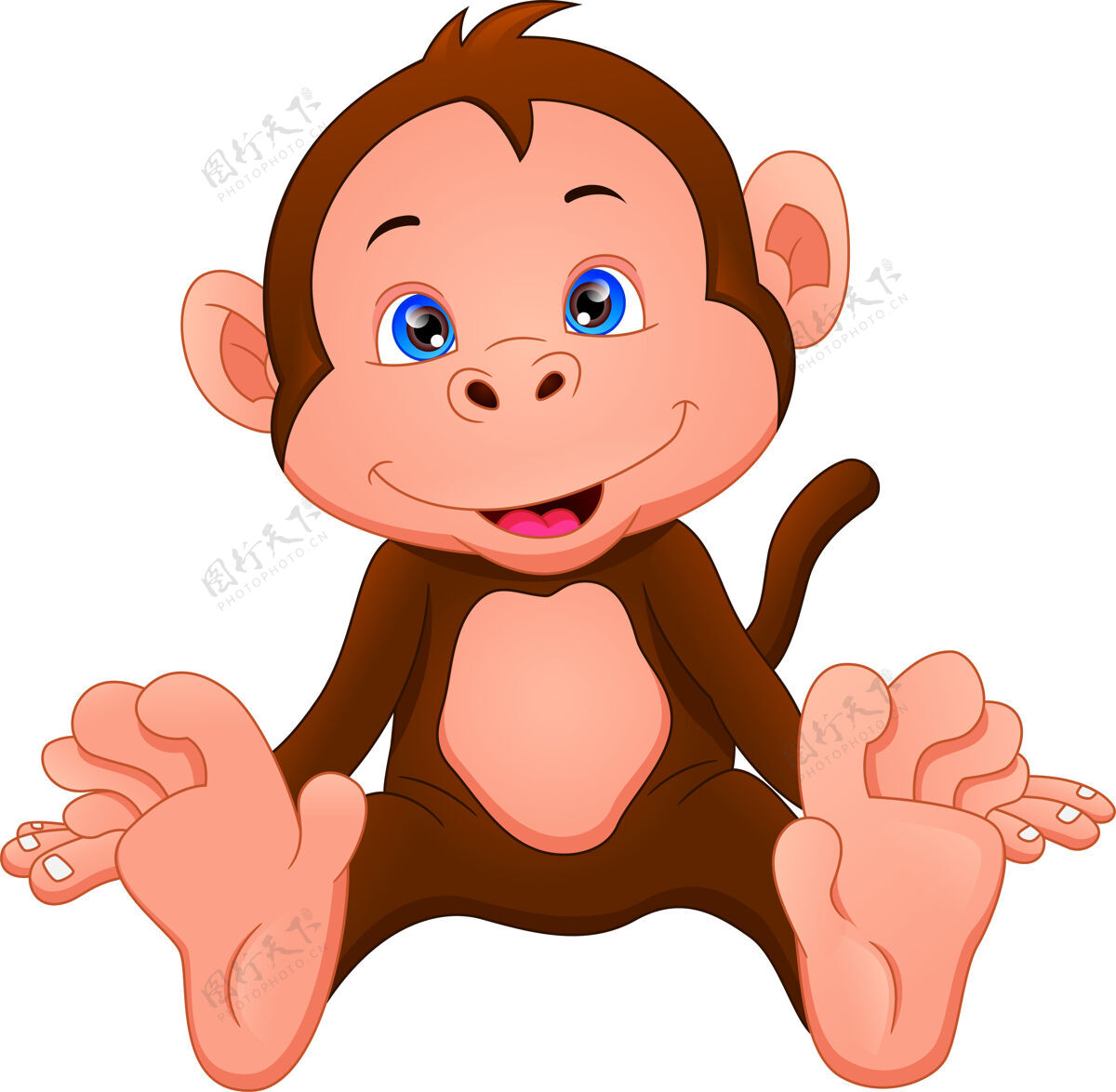 猴子可爱的猴子卡通漫画野生动物黑猩猩