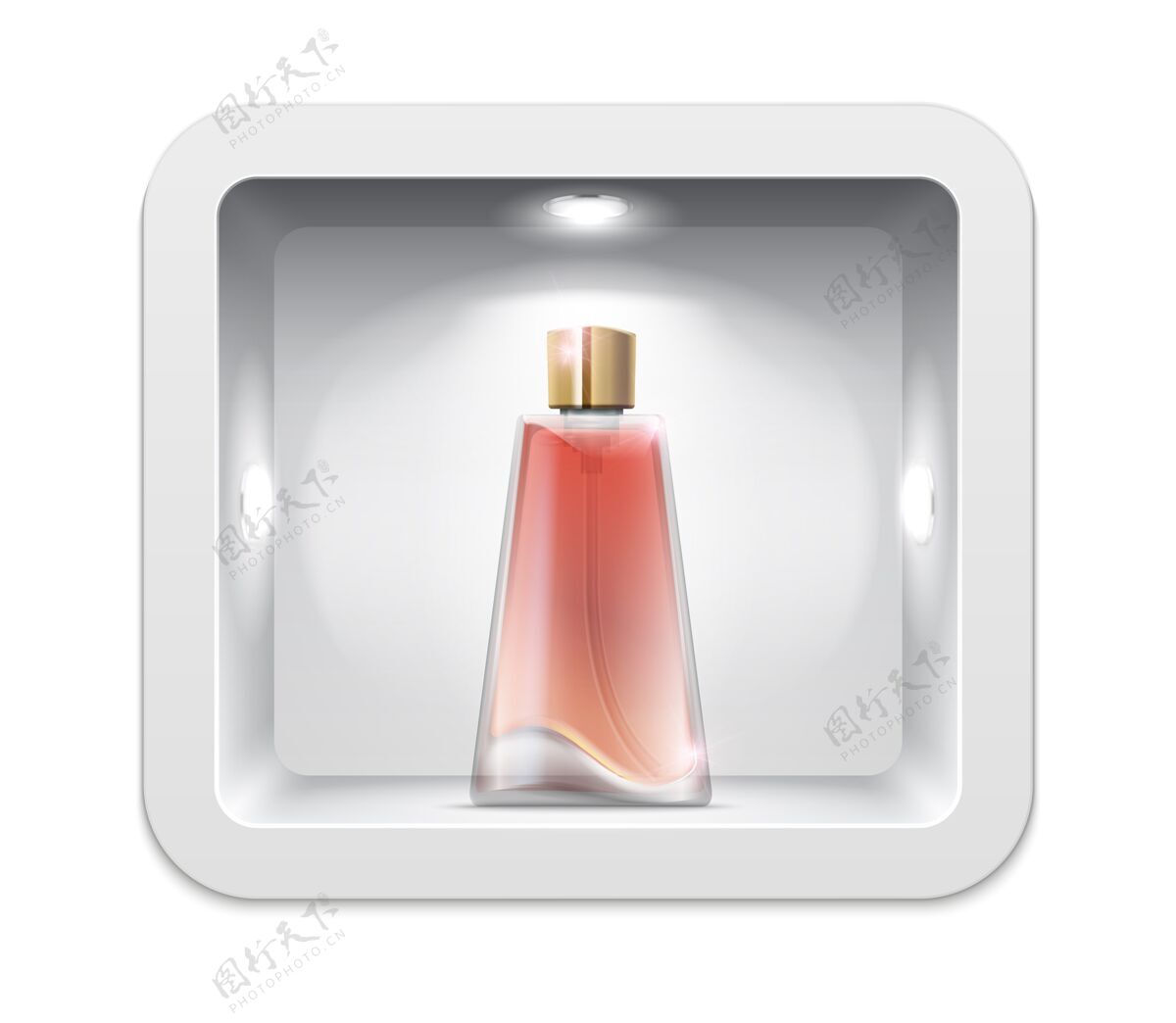 液体化妆品展台写实香水瓶反射效果盒子