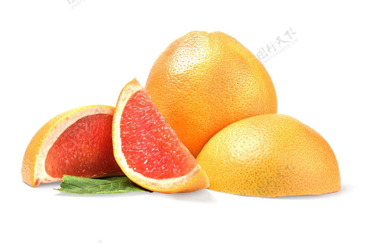 葡萄柚葡萄柚和白楔隔离多汁食物成熟