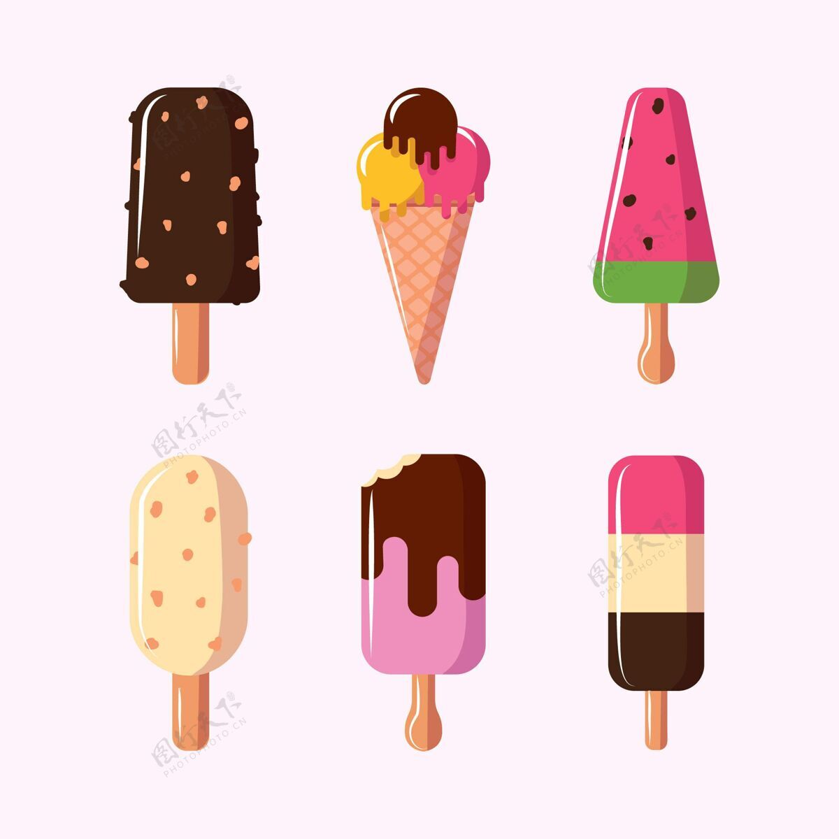 食品扁平冰淇淋系列美味小吃冰淇淋