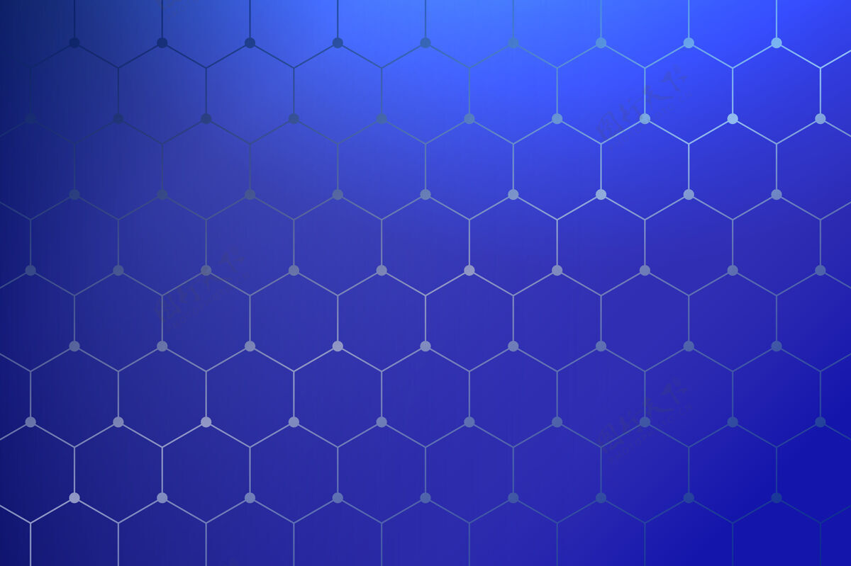 抽象背景几何蜂巢图案蓝色背景几何数字背景图案