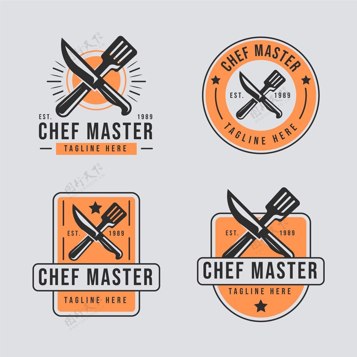 标志平面设计厨师标志模板公司品牌平面设计