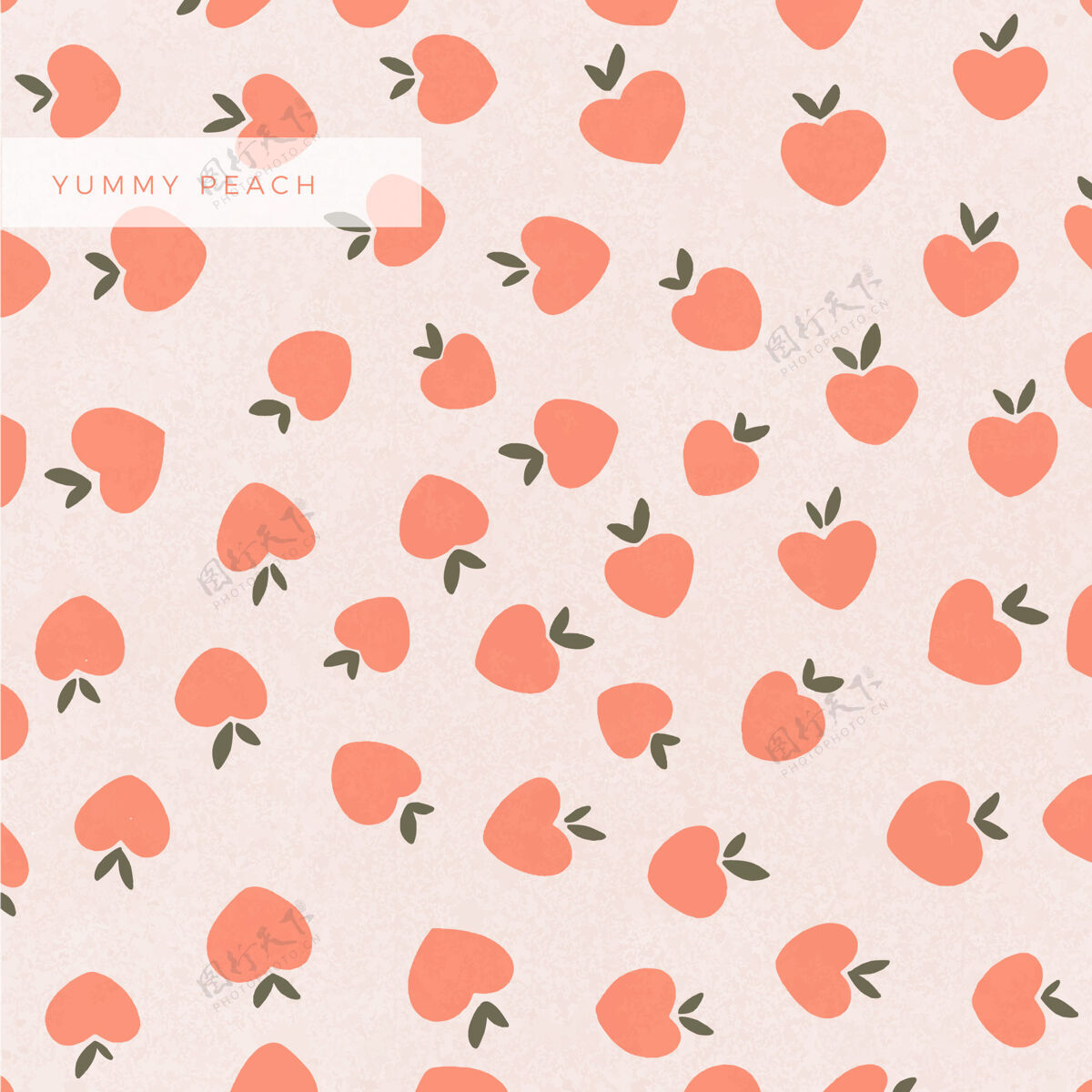 图案美味的手绘橙色桃子背景设计美味水果桃子背景桃子