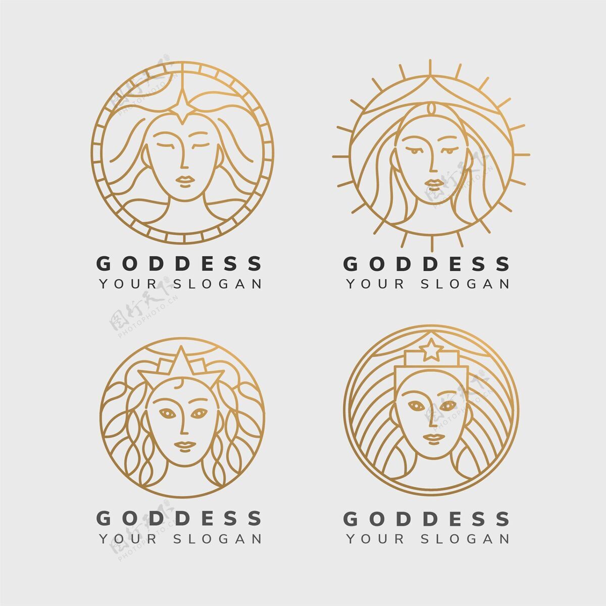 线性线性平面女神标志系列公司标识女神标志