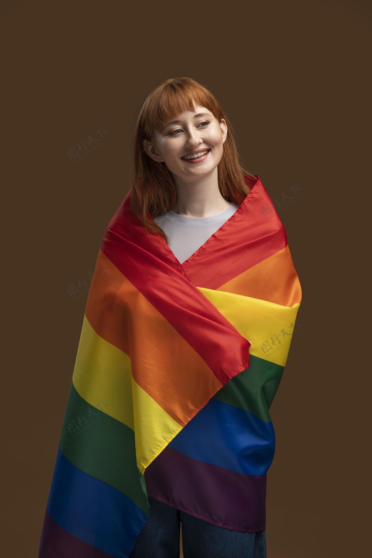 同性恋漂亮的红发女同性恋女人自由世界自豪女同性恋