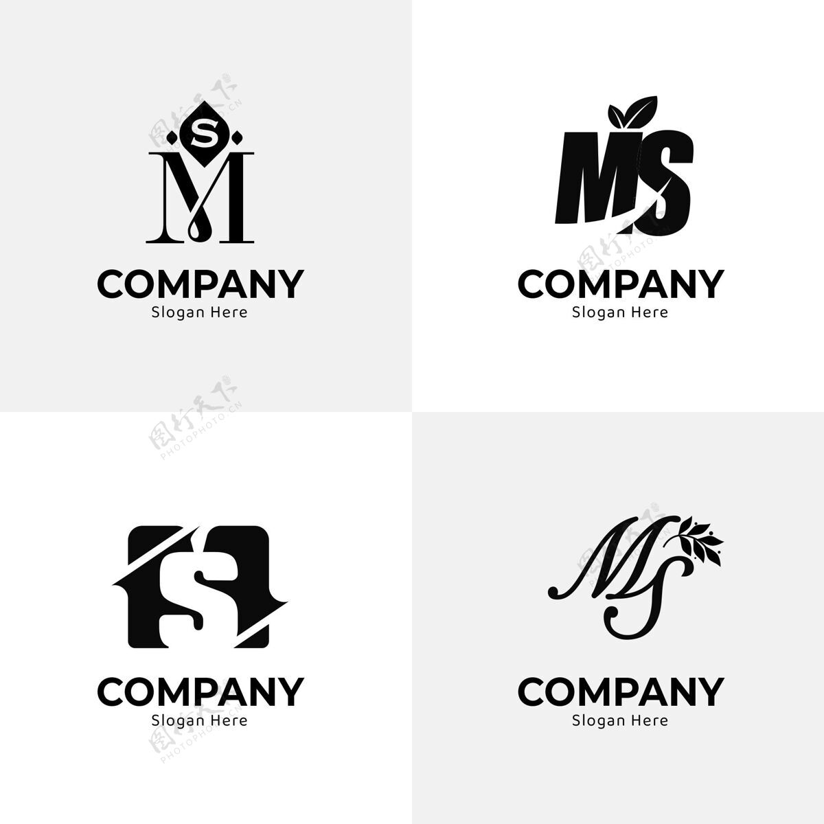 企业标识平面设计ms标志系列品牌平面设计公司标识