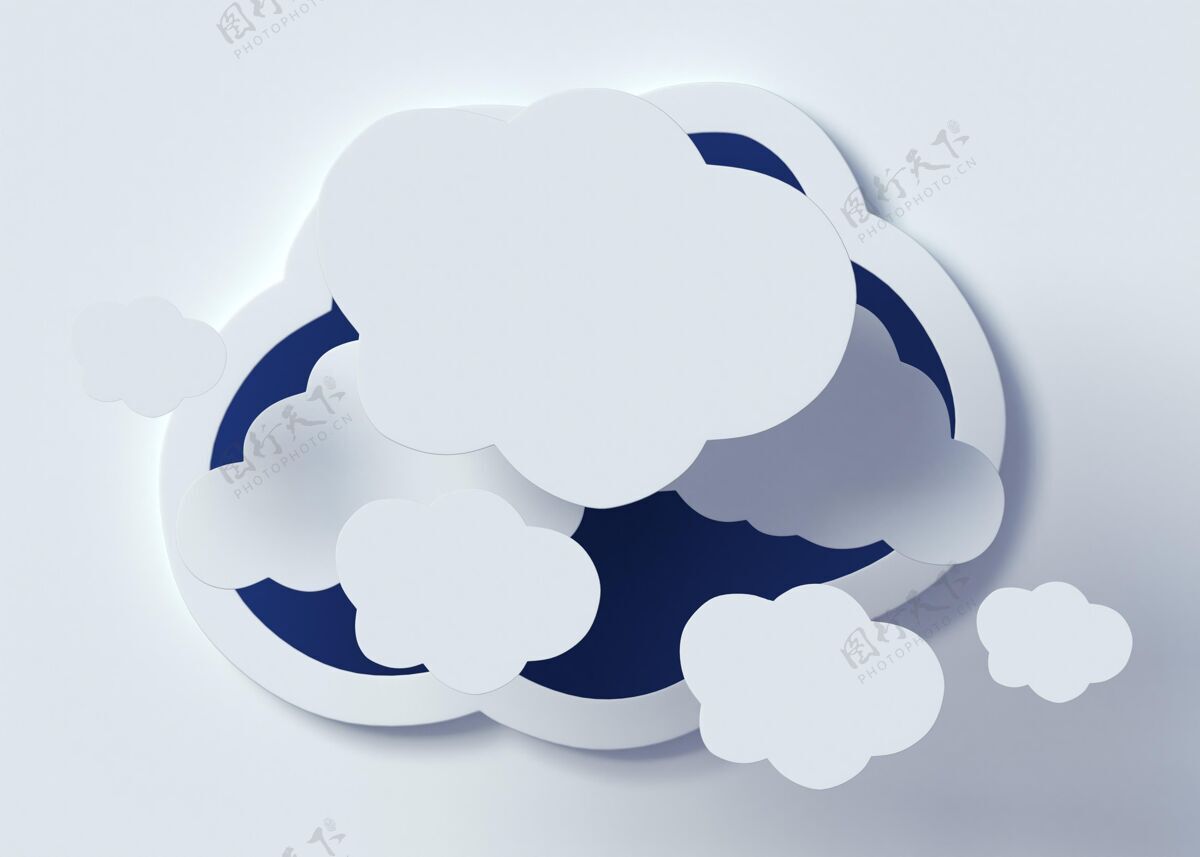 云形状白云安排三维模型自然俯视图
