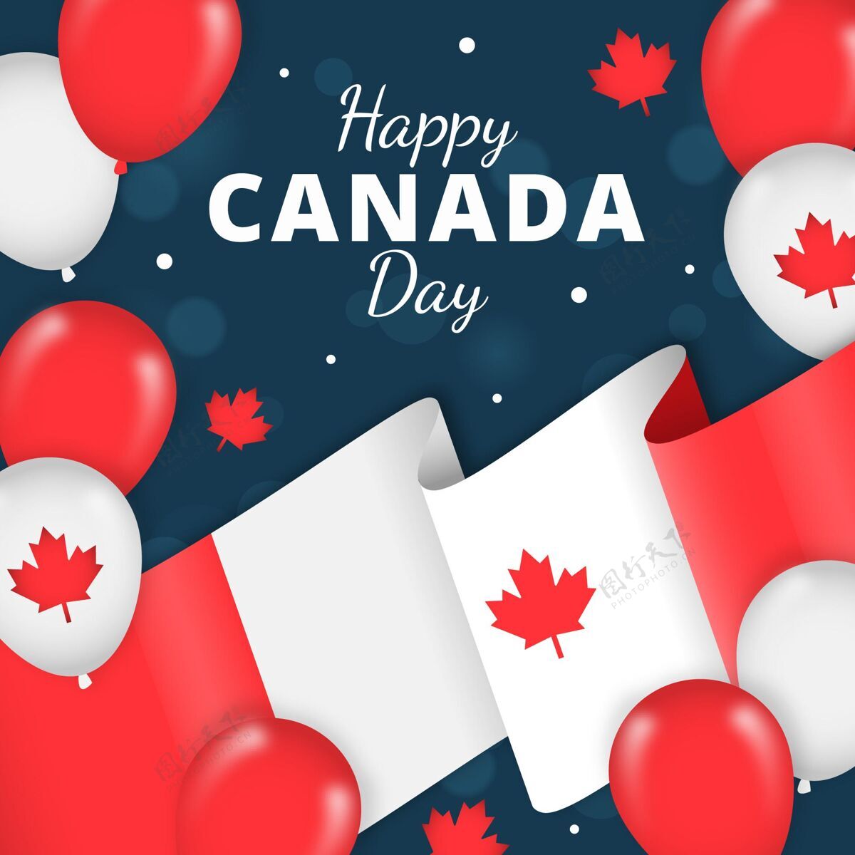 加拿大加拿大日庆祝插画庆祝气球7月1日