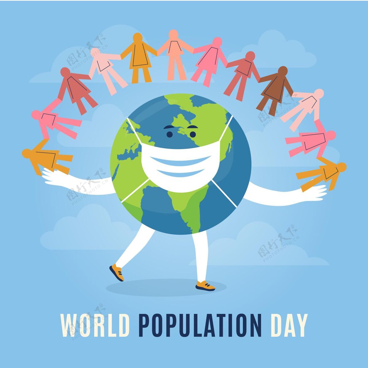 问题世界人口日插画全球意识全球