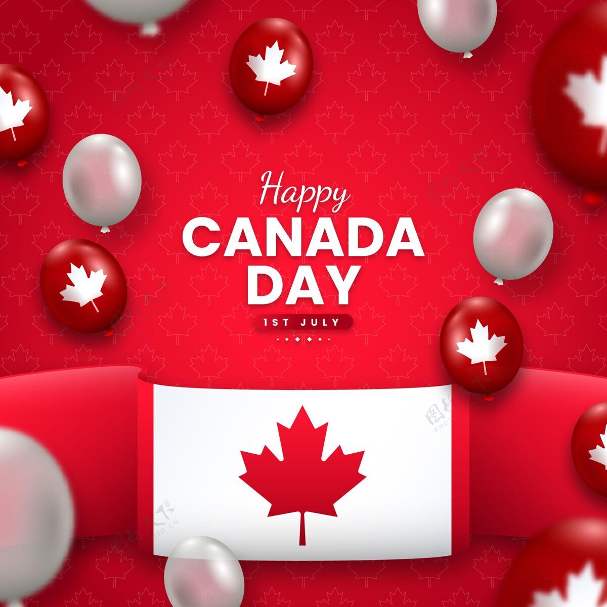节日现实加拿大日气球背景庆典活动气球