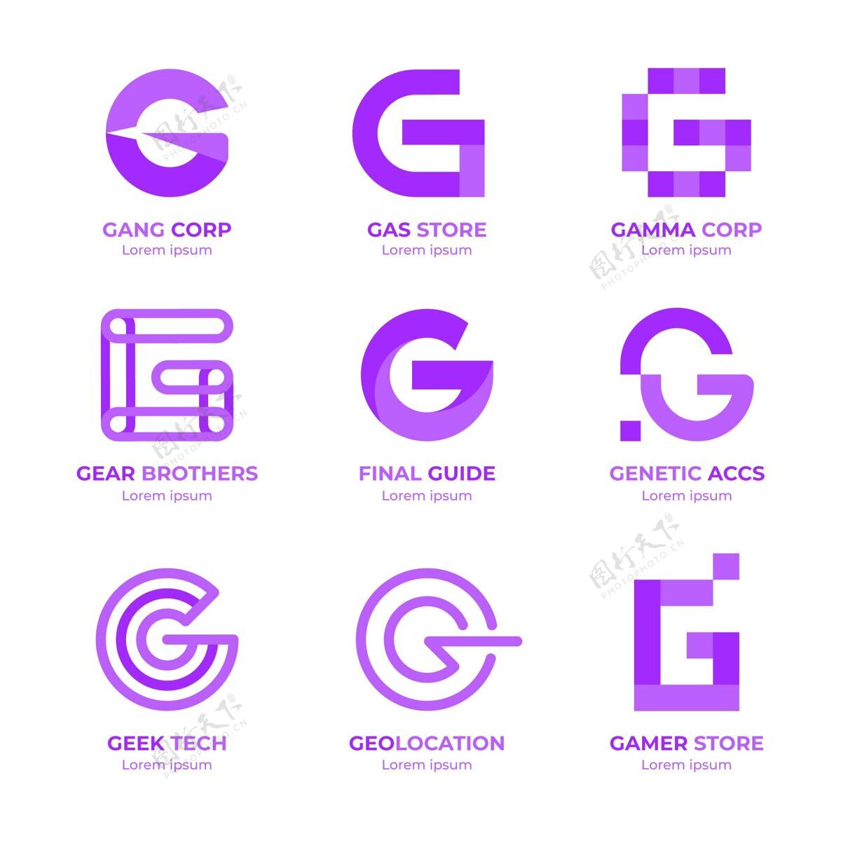 企业标识平面设计g字母标志包企业企业标志模板