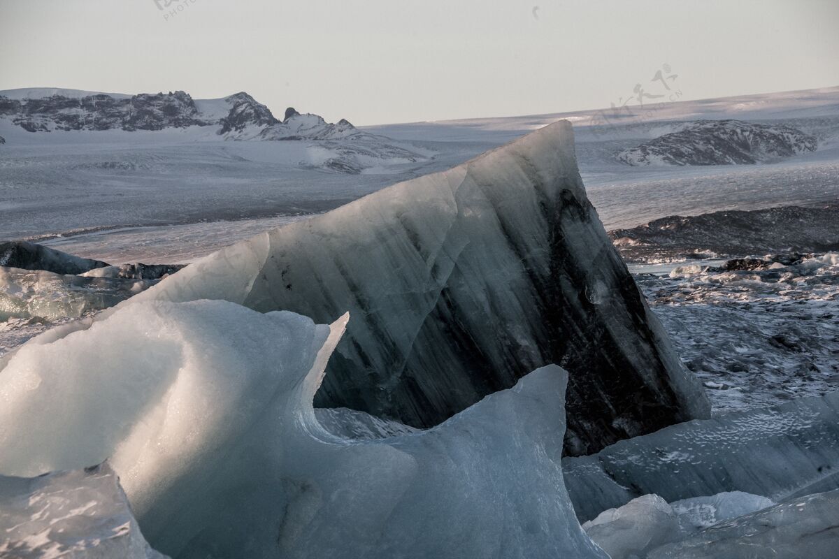 冰岛冰岛约库萨龙冰川泻湖的冰块湖泊冰冻寒冷