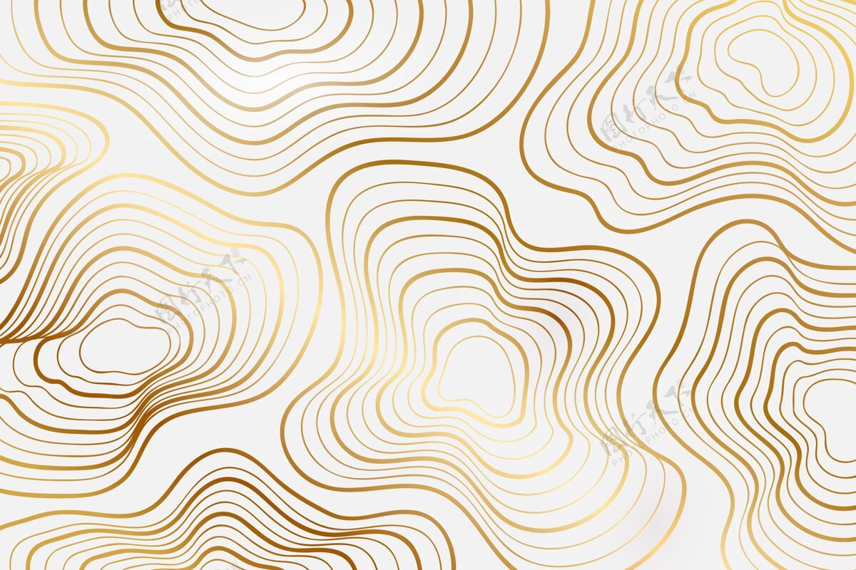 金色细节渐变金色线性背景与抽象线性波金色渐变抽象波背景
