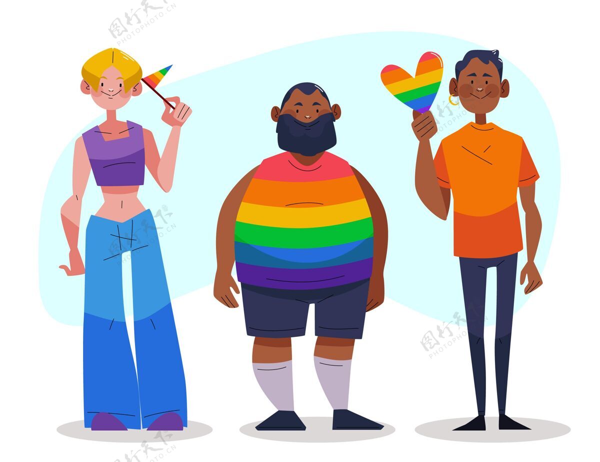 女同性恋有机平面自豪日人们收集庆典6月27日有机平面
