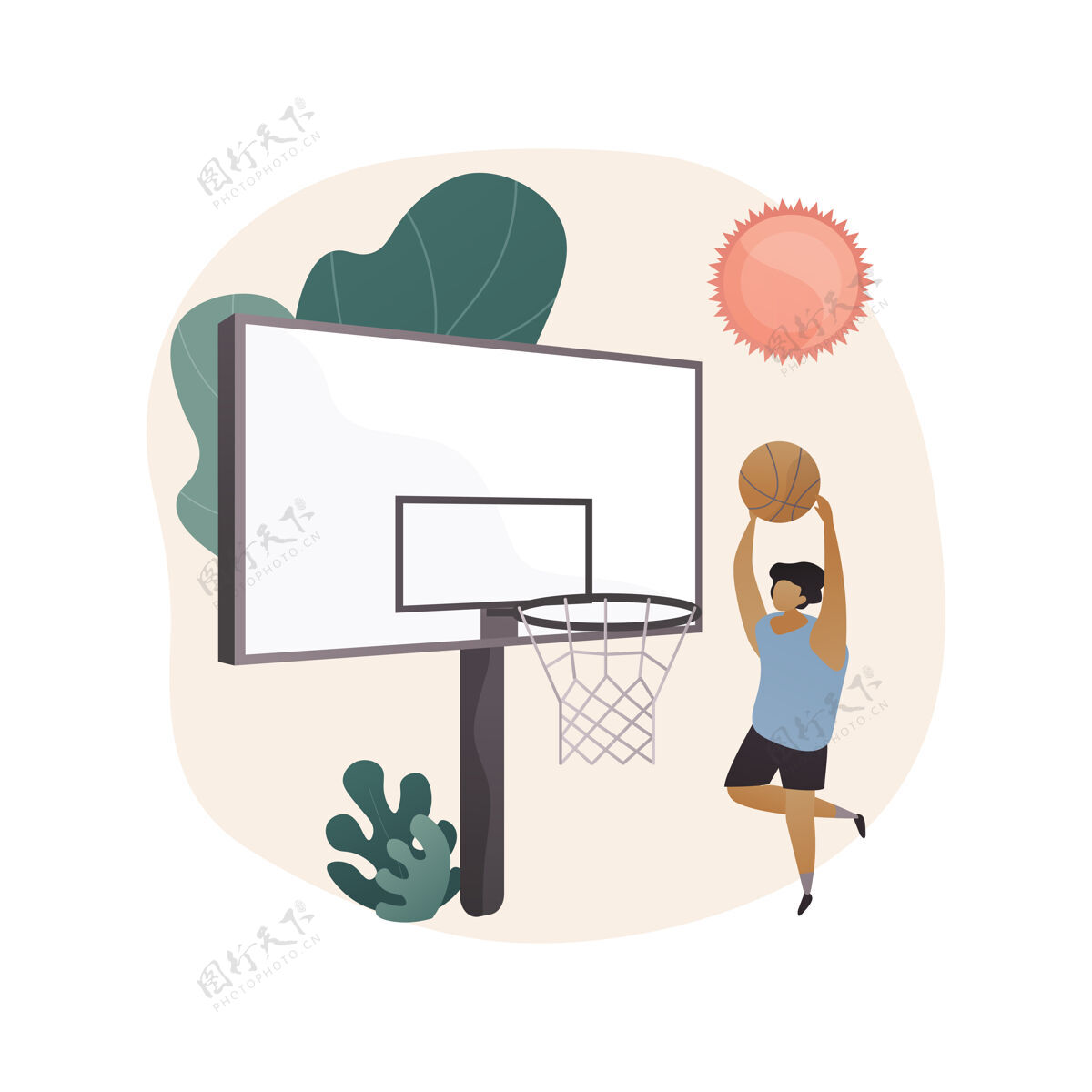 游戏篮球营抽象概念图孩子锦标赛娱乐