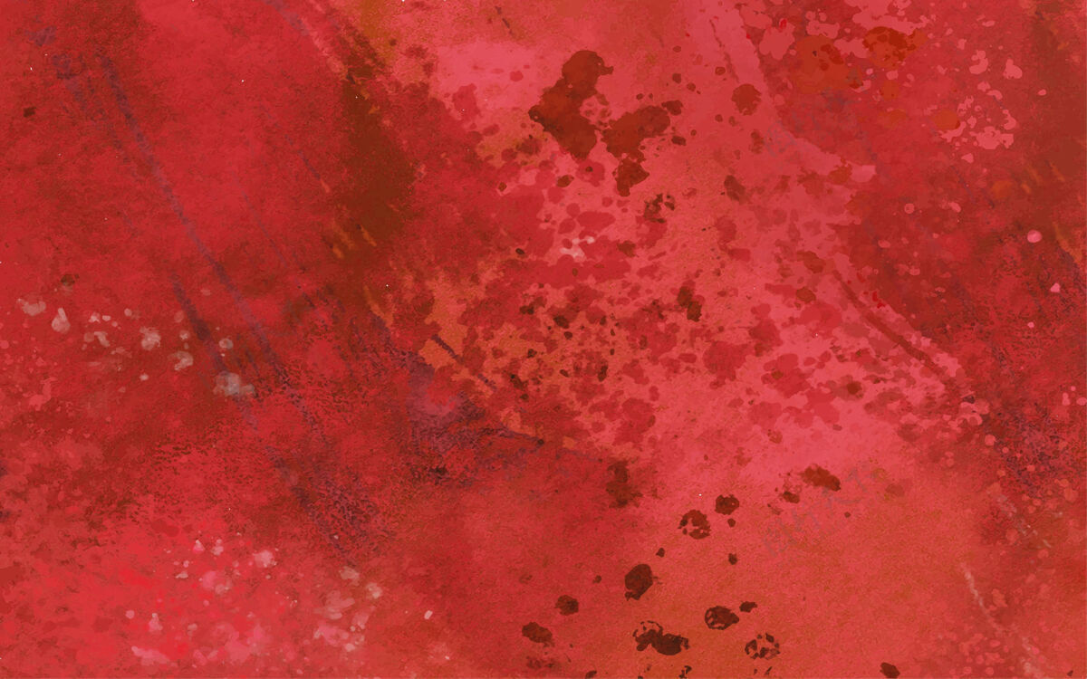 抽象水彩画中的红色污点和水滴颜料水彩纹理