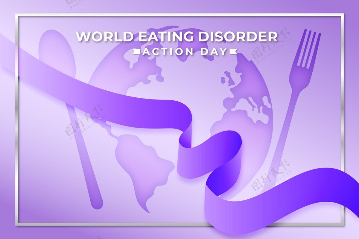 国际梯度世界饮食失调行动日插画疾病意识梯度
