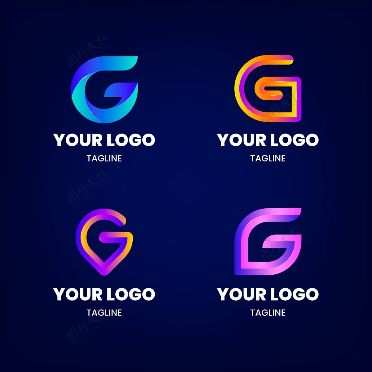 BusinessLogoGradientgletter标志系列Brand字母gLogo