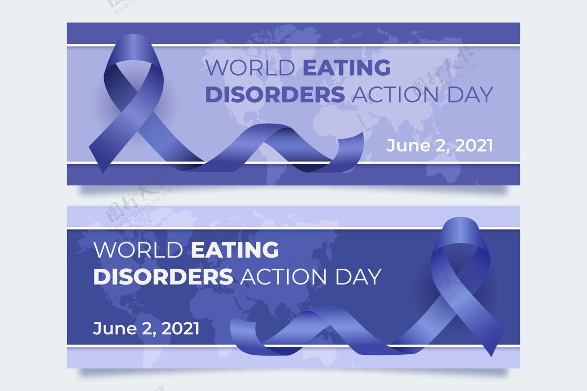 健康现实世界饮食失调行动日横幅设置事件包装横幅