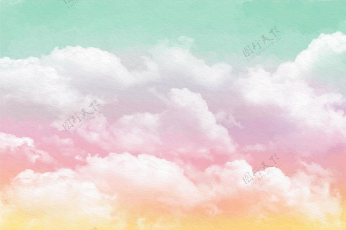 粉彩天空手绘粉彩天空背景手绘水彩背景