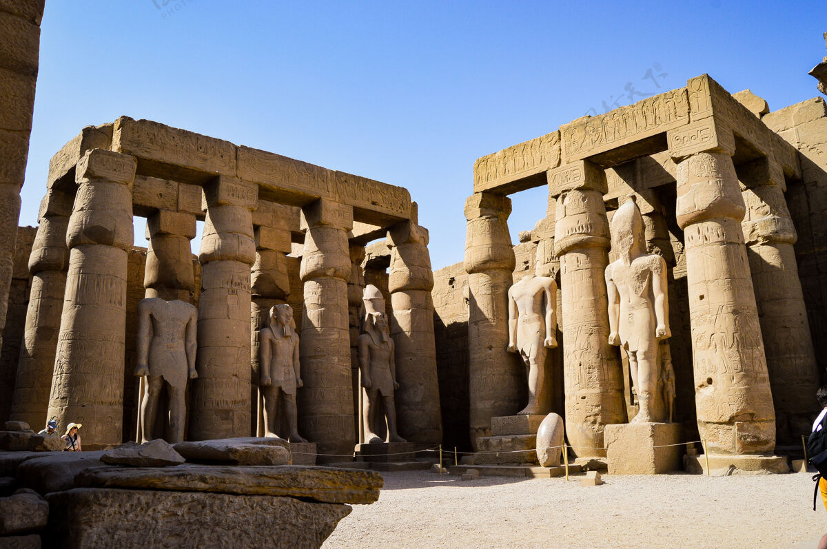 景观埃及卢克索神庙特写镜头遗址埃及文化