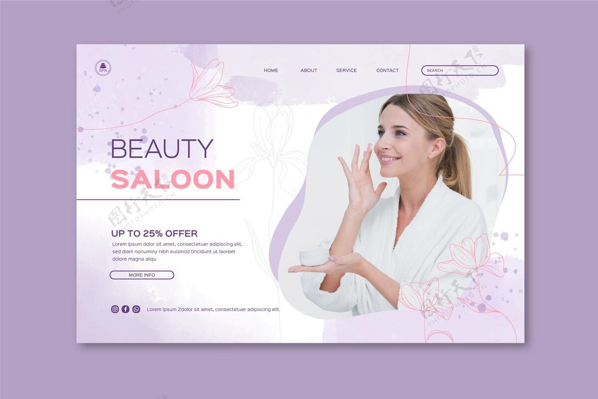 美容院美女沙龙网页模板治疗美容治疗