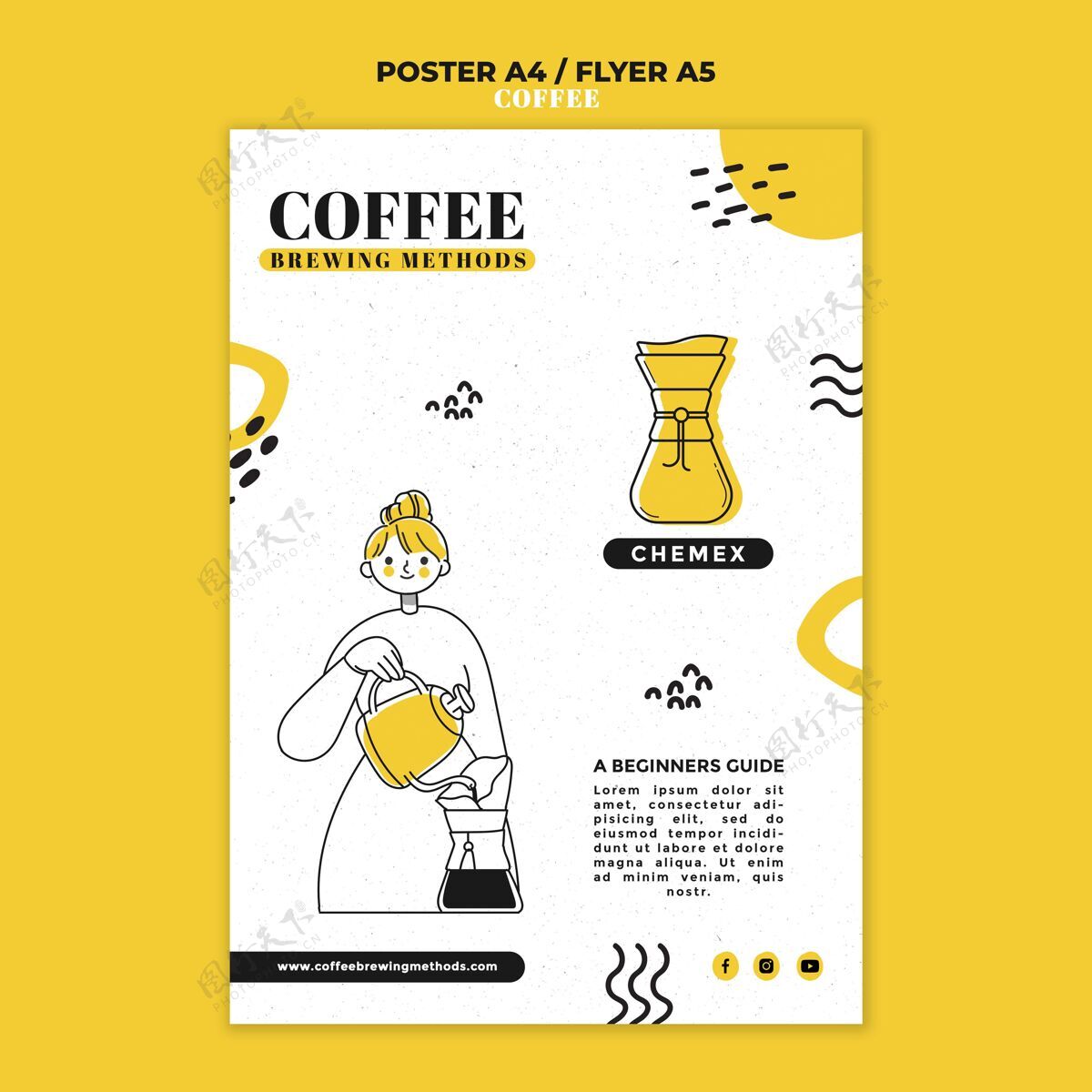 咖啡因咖啡海报模板美味咖啡香气