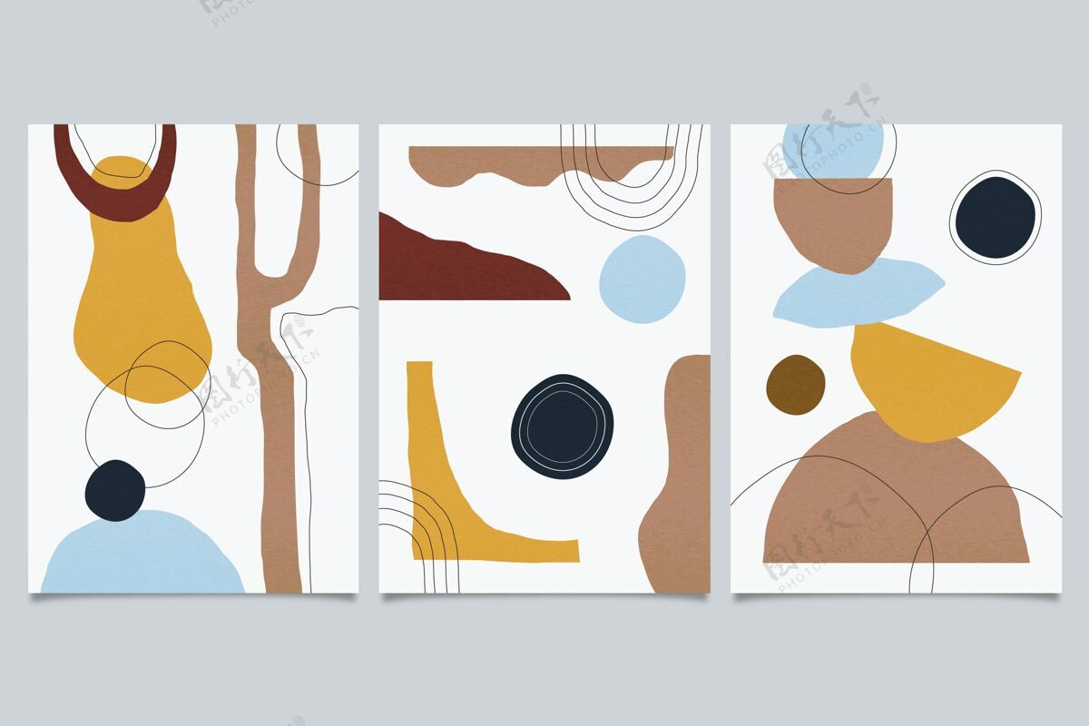 封面收藏手绘抽象造型封面系列手绘封面模板抽象形状