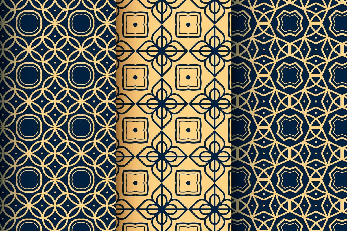 分类平面线性阿拉伯模式收集平面图案壁纸