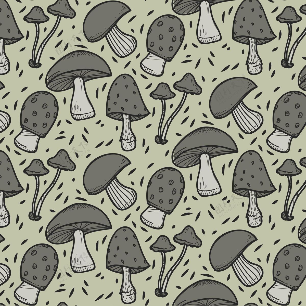 蘑菇背景手绘蘑菇图案蘑菇手绘壁纸