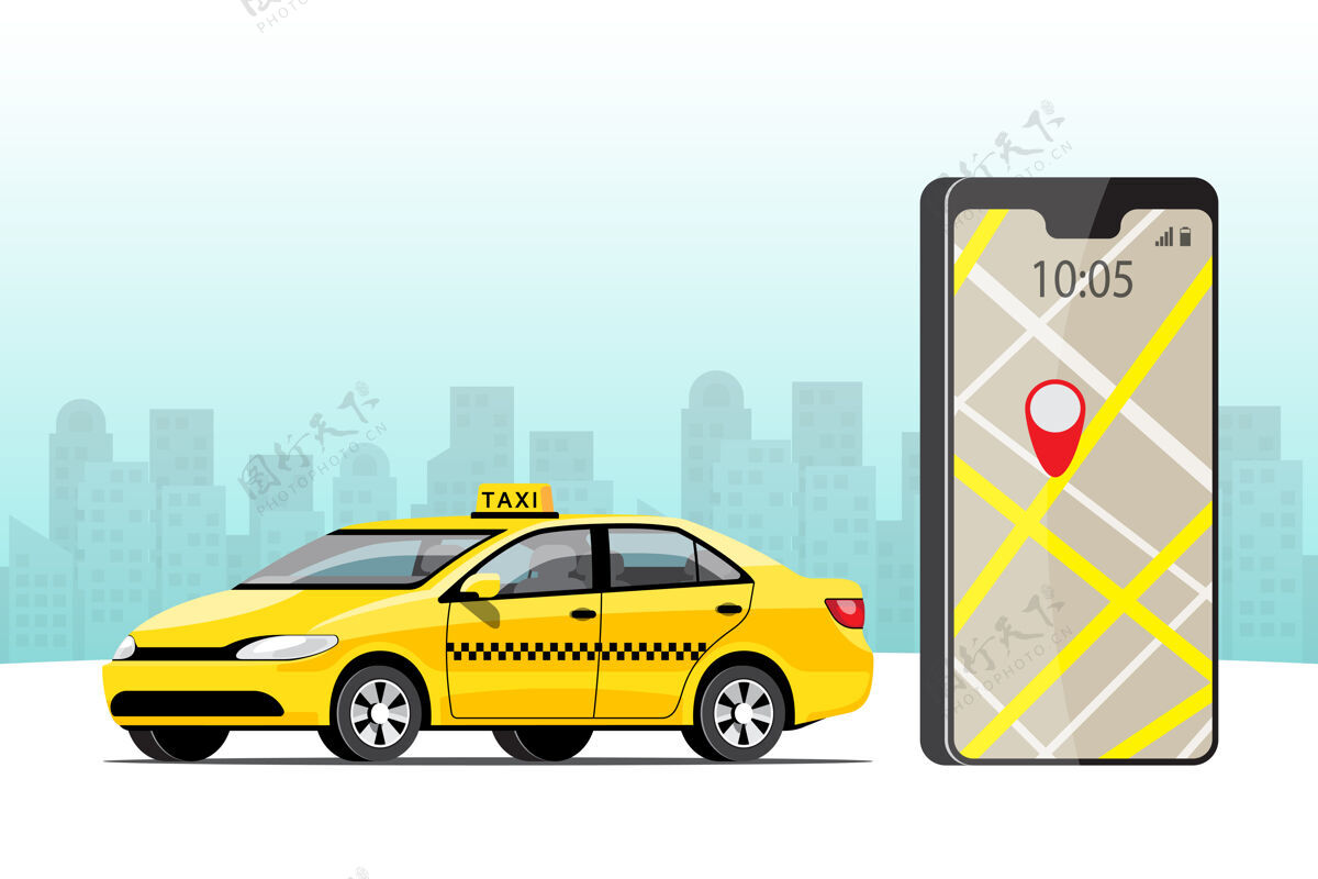 汽车带地图的出租车在线服务快捷服务出租车