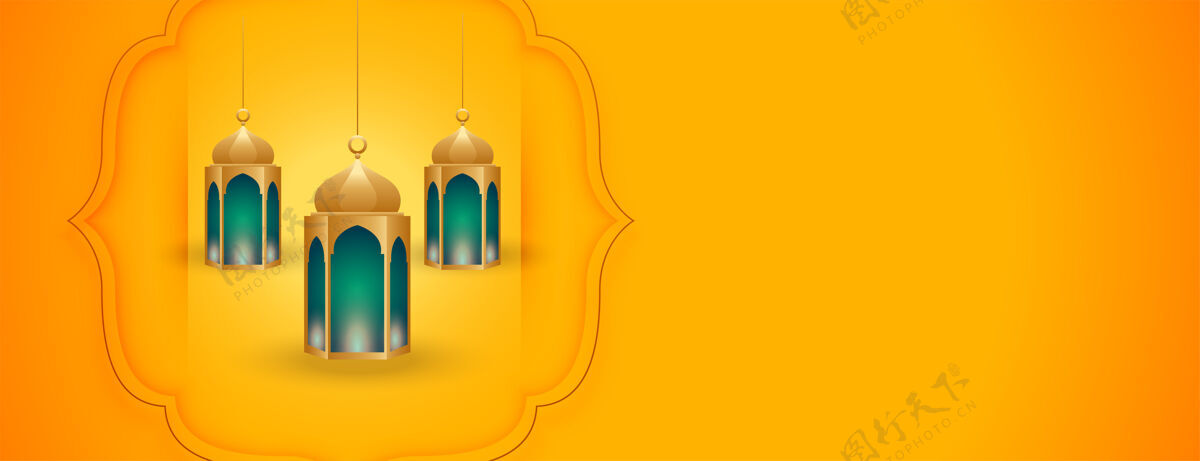 墙纸伊斯兰与阿拉伯灯笼设计庆祝穆哈拉姆