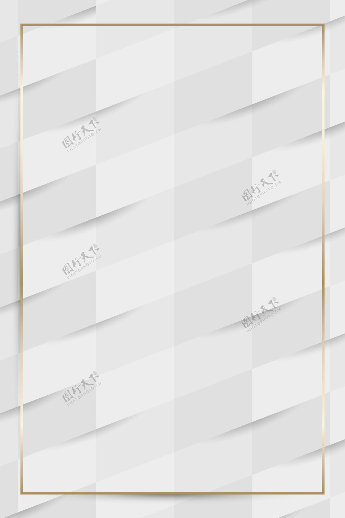 高贵白色无缝编织图案背景上的金色框架未来数码多边形