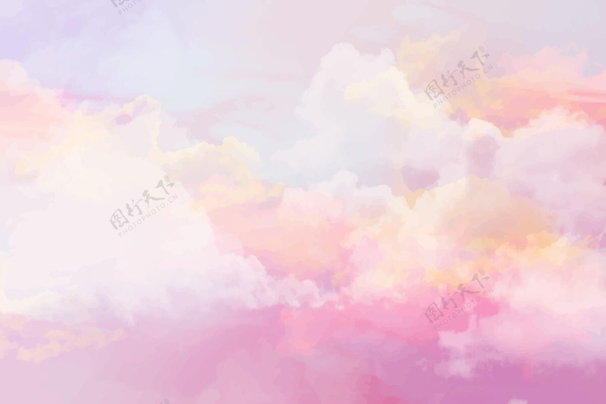 水彩背景手绘水彩粉彩天空背景粉彩手绘水彩