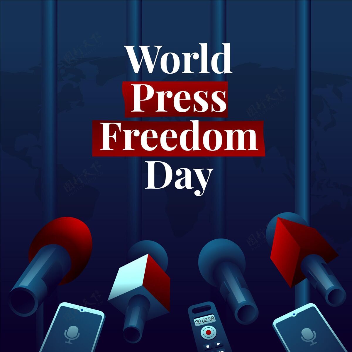事件梯度世界新闻自由日插画记者国际梯度
