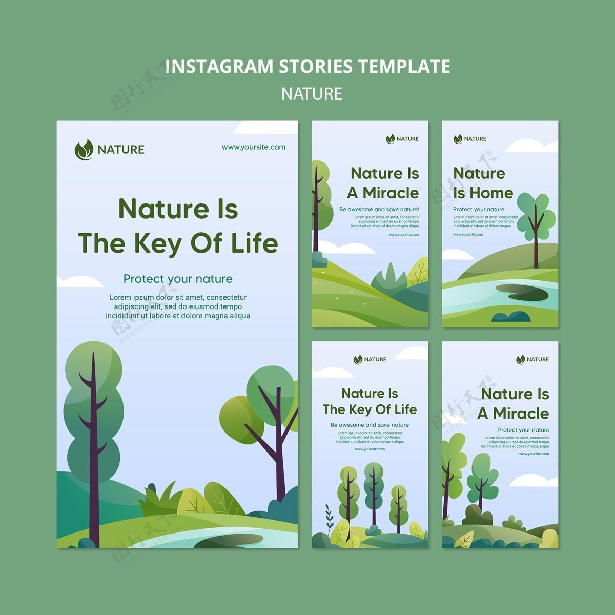 环境大自然是生命的钥匙instagram故事社交媒体森林自然