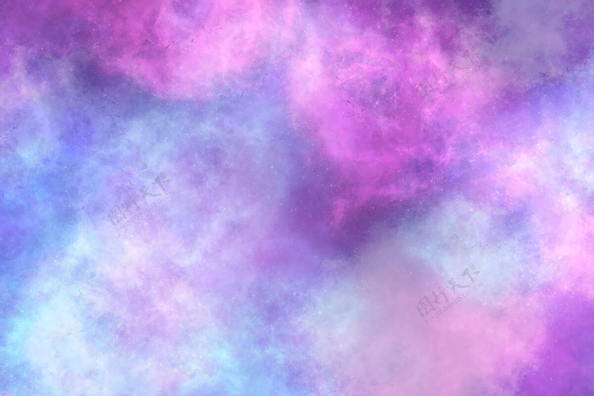 彩色水彩画银河系宇宙星云