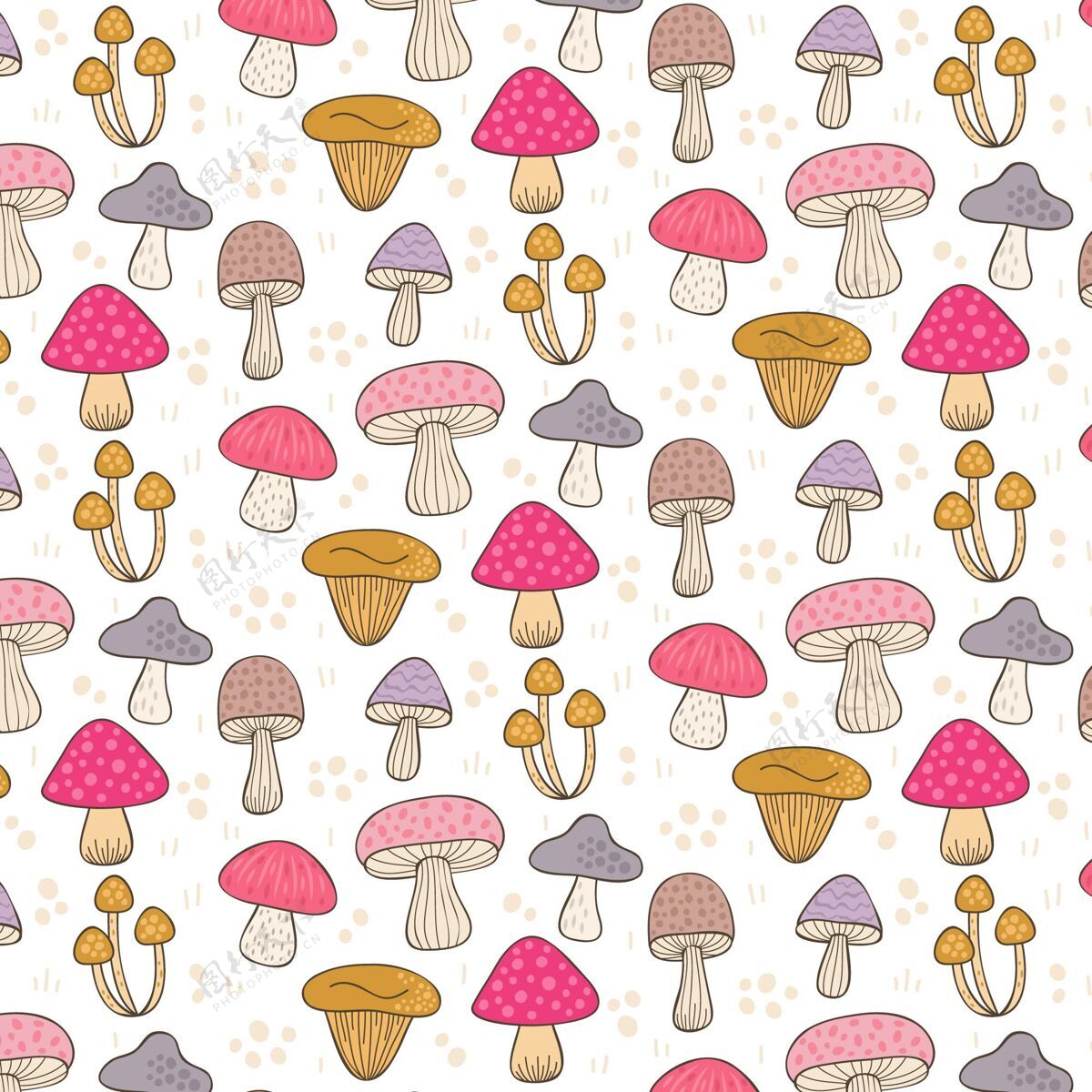 蘑菇手绘蘑菇图案手绘墙纸收藏