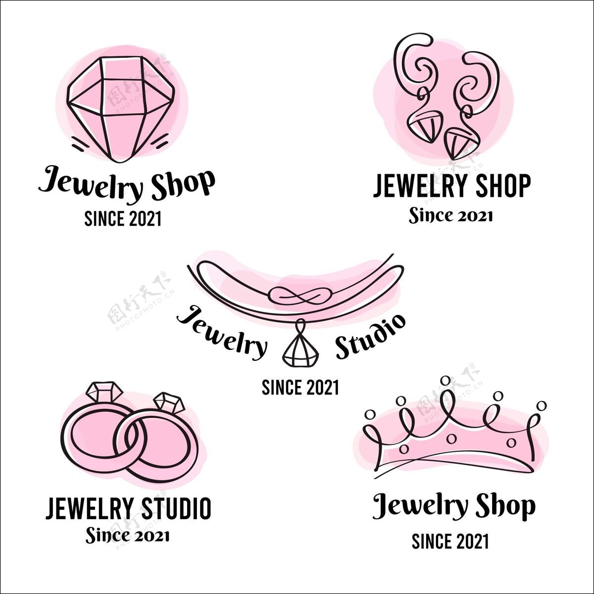 包装线性平面珠宝标志收集公司标识企业标识企业