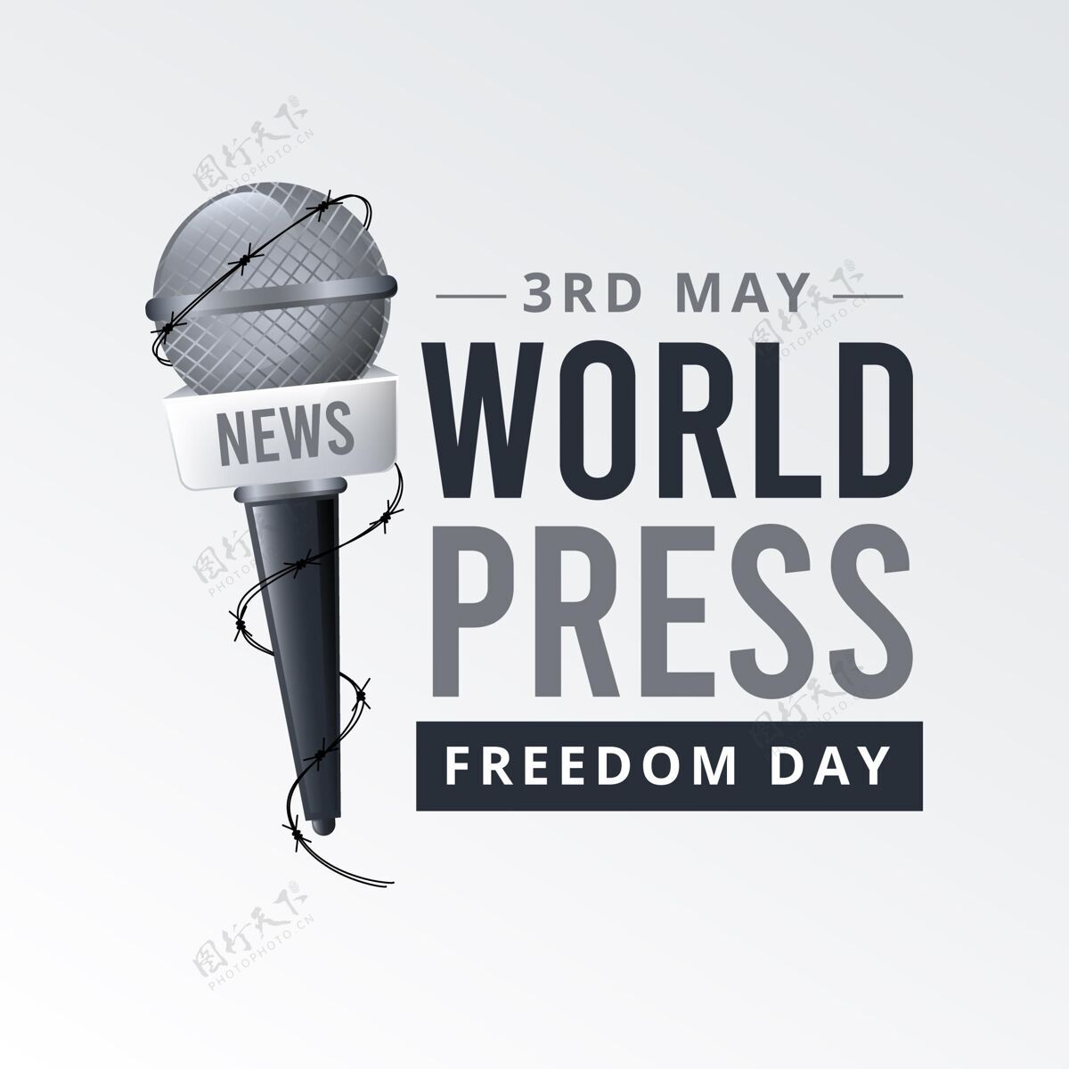 意识梯度世界新闻自由日插画世界新闻自由日媒体记者