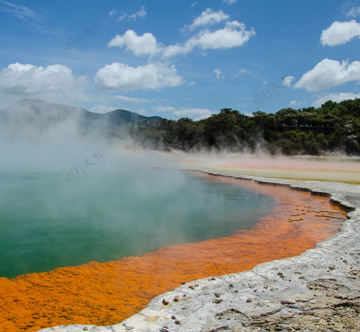 热特写镜头的一个热湖在韦奥塔普 罗托鲁瓦 新西兰水清洁表面