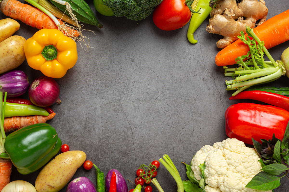 萝卜老黑背景上的健康蔬菜膳食提醒联合