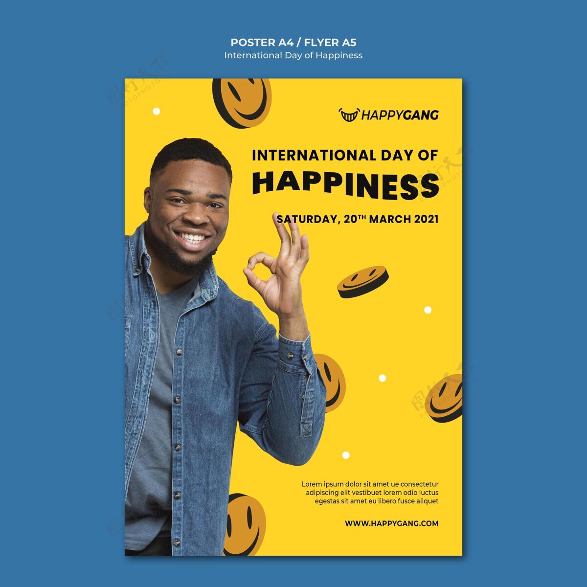 传单国际幸福日传单活动海报庆祝