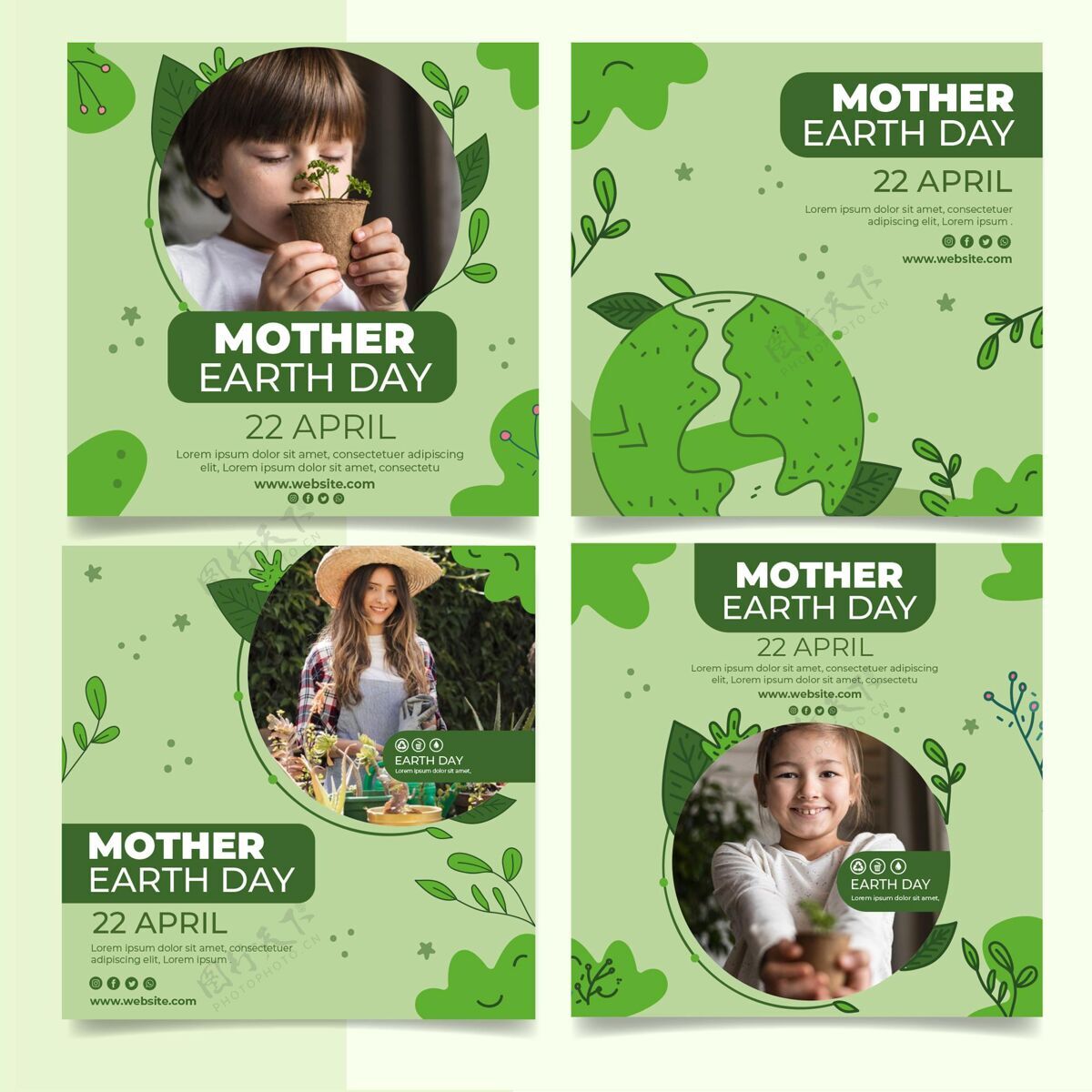 地球母亲地球母亲日instagram帖子集4月22日收藏网页模板