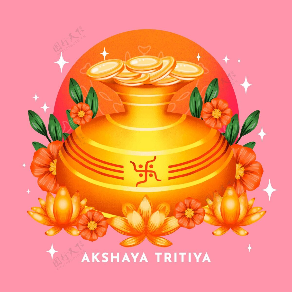 水彩画水彩画akshayatritiya插图印度阿卡沙亚tritiya插图